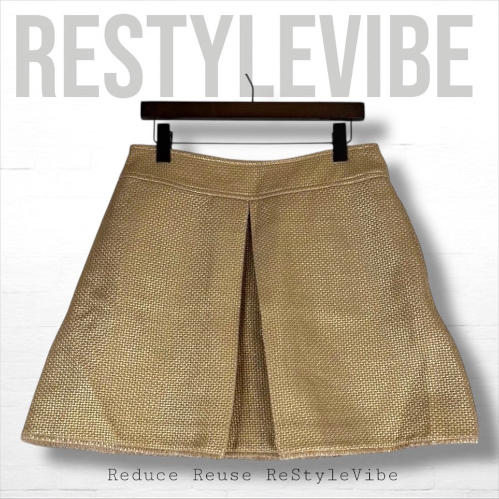 BANANA REPUBLIC Women’s Size 10 Skirt Mini Length Wool Blend NWT Lined Gold Tan